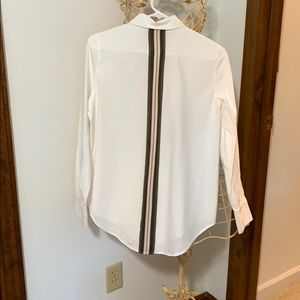 Athleta white shirt with back stripe